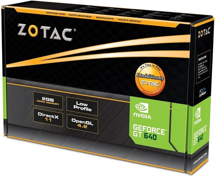 Zotac GeForce GT 640, 2GB DDR3, VGA, DVI, HDMI