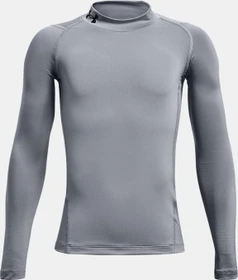 Under Armour HeatGear Armour Mock Funktionsshirt langarm steel/black (Junior)