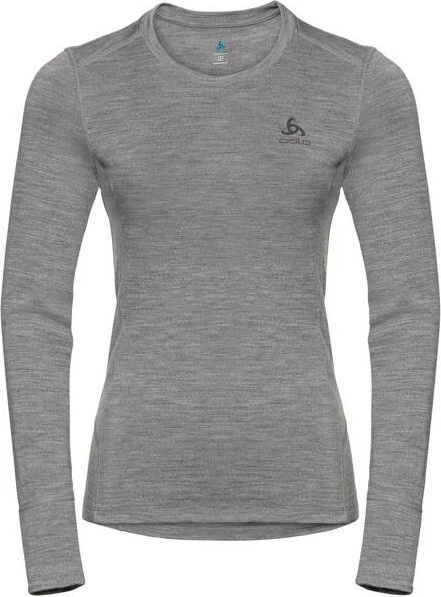 Odlo Natural 100% Merino Warm Funktionsshirt langarm grey melange (Damen)
