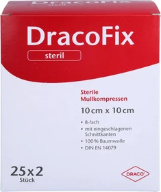 Dr. Ausbüttel DracoFix Peel Mullkompressen steril 8-fach, 10 x 10cm, 50 Stück