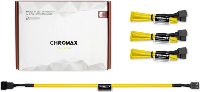 Noctua NA-SEC1 chromax.yellow, 4-Pin Verlängerung, sleeved, 30cm, gelb, 3er-Pack