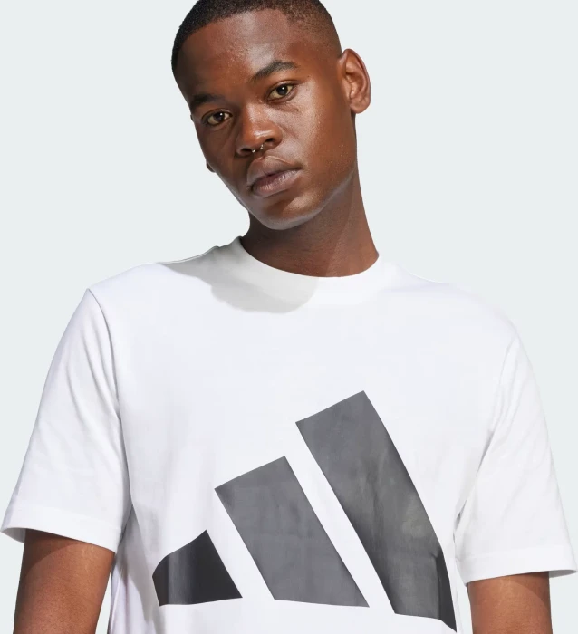 adidas Essentials Big Logo T-Shirt kurzarm weiß/schwarz (Herren)