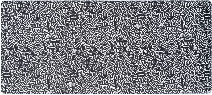 Grupo Erik Editores Keith Haring XL Mousepad, 800x350mm, schwarz/weiß