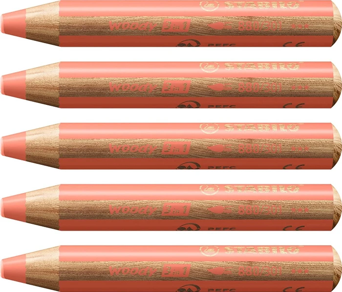 pastell Wachsmalstift rot, 5er-Pack (880/301#5)