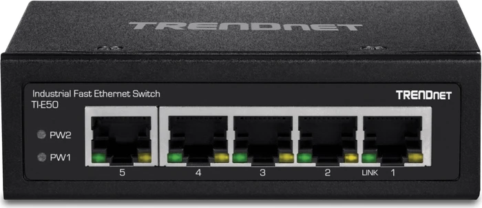TRENDnet TI Hardened Industrial Railmount Switch, 5x RJ-45