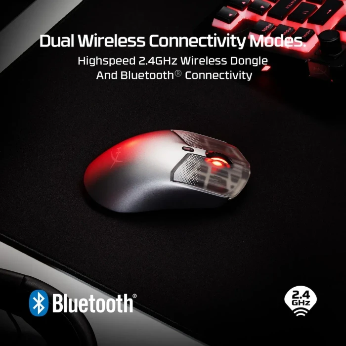 HP HyperX Pulsefire Haste 2 S Wireless silber, USB/Bluetooth