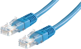 Value Patchkabel, Cat6, U/UTP, RJ-45/RJ-45, 0.5m, blau