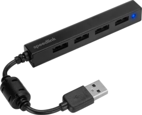 Speedlink Snappy Slim 4-Port USB-Hub passiv, USB-A 2.0 [Stecker] (SL-140000-BK)