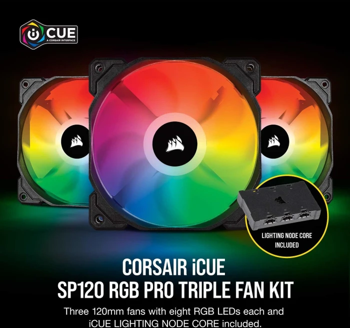 Corsair SP Series iCUE SP120 RGB PRO Performance Triple Fan Kit, LED-Steuerung, 120mm, 3er-Pack