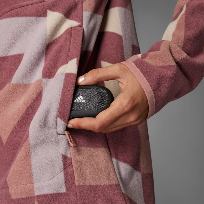 adidas Terrex Multi Printed Fleece Jacke wonder beige/burgundy (Damen)
