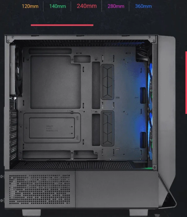 Thermaltake Ceres 330 TG ARGB Black, schwarz, Glasfenster