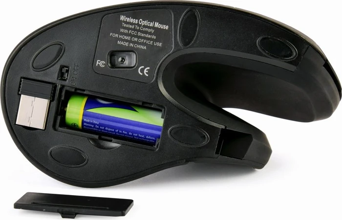 Gembird Ergonomic 6-Button Wireless Optical Mouse ERGO-03 schwarz, USB