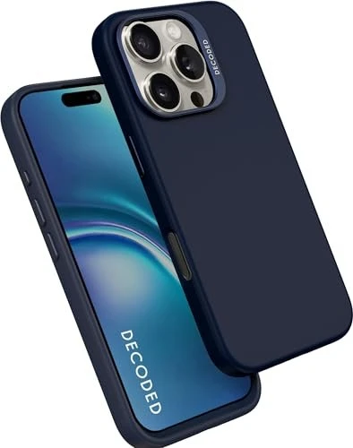 Decoded AntiMicrobial Silicone Back Cover für Apple iPhone 16 Pro Blue Print