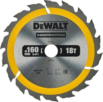 DeWalt DT1931 Kreissägeblatt 18Z, 160x1.5x20mm, 1 Stück