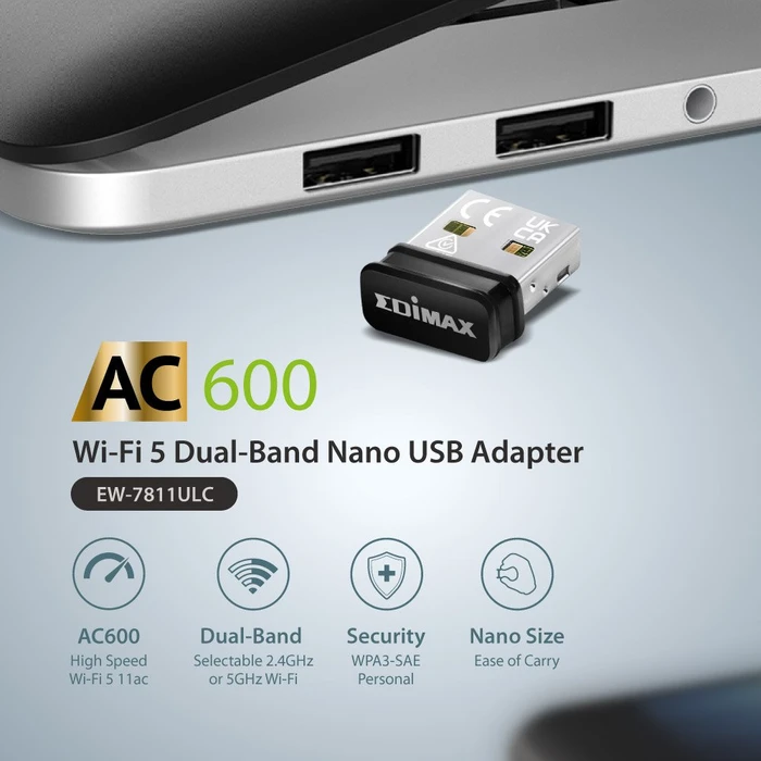 Edimax EW-7811ULC, 5GHz WLAN, USB-A 2.0 [Stecker]
