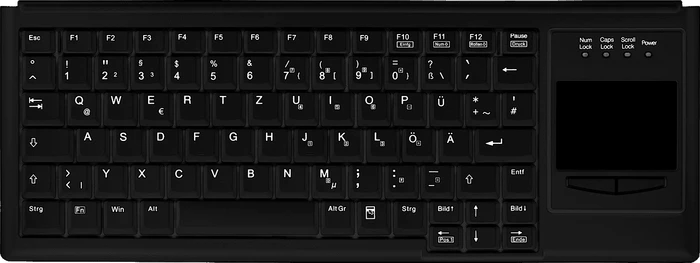 Contour Design Active Key kompakte Tastatur mit Touchpad, schwarz, USB, UK