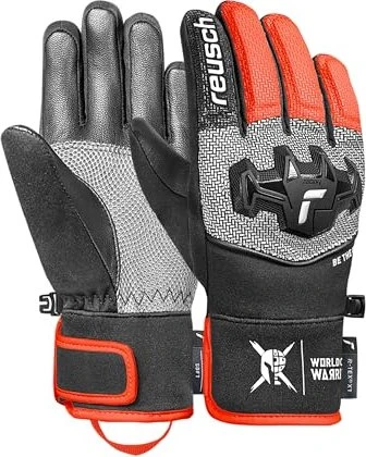 Reusch Worldcup Warrior Prime R-Tex XT Skihandschuhe black/silver/fluo red (Junior)