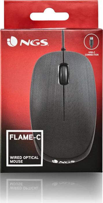NGS Flame C Wired Mouse schwarz, USB-C