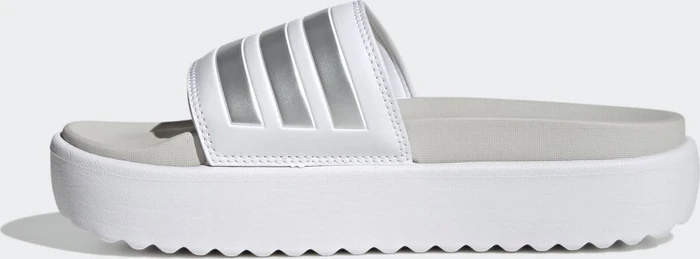 adidas Platform Adilette cloud white/zero metallic/grey one (Damen)