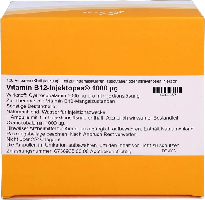 Vitamin B12 Injektopas 1000µg Injektionslösung, 100ml (100x 1ml)
