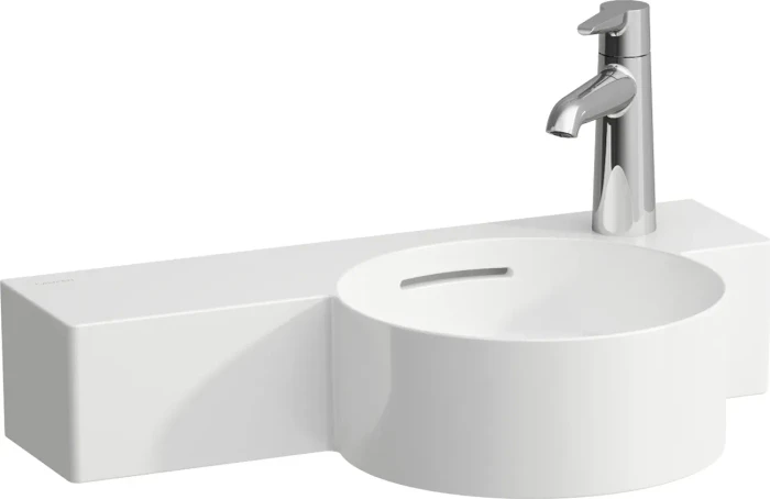 LAUFEN Val Handwaschbecken H8152844001061 55x31,5cm, Ablage links, mit Überlauf, mit Hahnloch rechts, weiß LCC Image