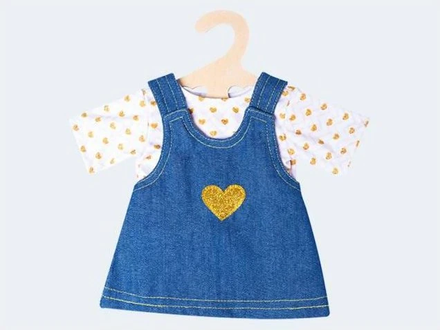 Heless Jeanskleid Goldstück mit T-Shirt 35-45cm