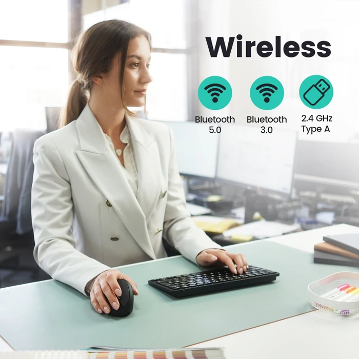 Perixx PERIMICE-819 Wireless Ergonomic Vertical Mouse schwarz, USB/Bluetooth