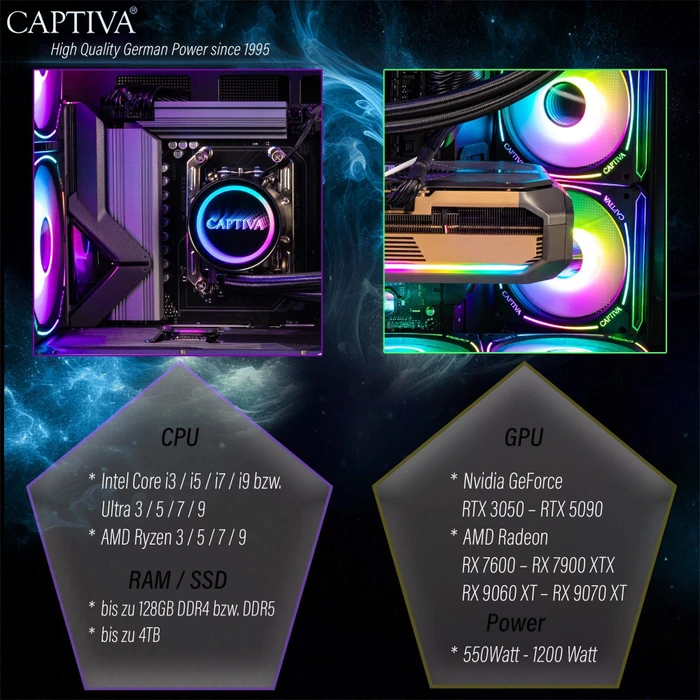 Captiva Ultimate Gaming I89-261, Core Ultra 9 285K, 32GB RAM, 1TB SSD, GeForce RTX 5090, Windows 11 Home
