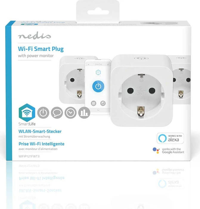 Nedis WLAN Smart-Stecker, 3680W, Typ F, Smart-Steckdose, 3er-Pack
