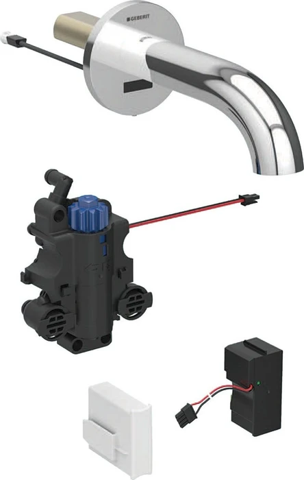 Geberit Piave Waschtischarmatur mit Netzbetrieb und Thermostatmischer 22cm für UP-Funktionsbox glanz-verchromt
