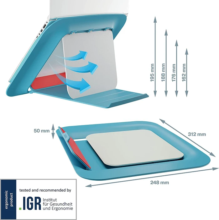 Leitz Ergo Cosy, Notebook-Stand bis 17", blau