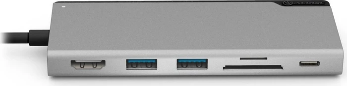 Alogic UNI Dock Multiport-Adapter, sapce grey, USB-C 3.0 [Stecker]
