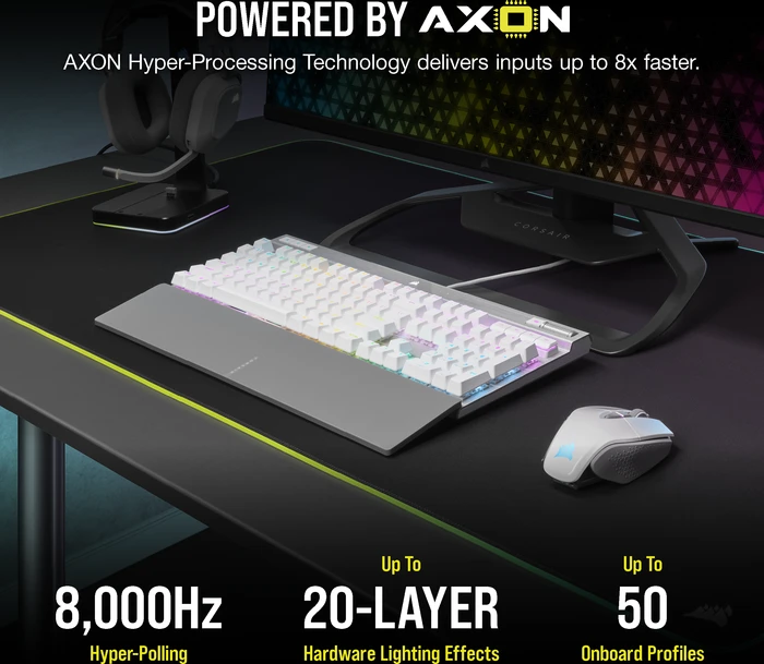 Corsair Gaming K70 RGB PRO, weiß, Corsair OPX, USB, DE