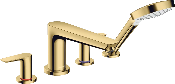 Hansgrohe Talis E 4-Loch Wannenrandmischer mit Außenelement polished goldoptik