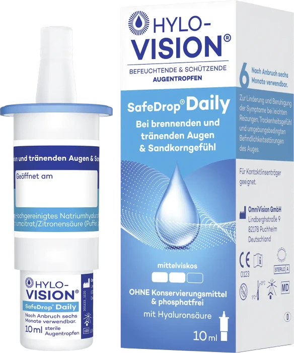 Hylo-Vision SafeDrop Daily Augentropfen, 10ml