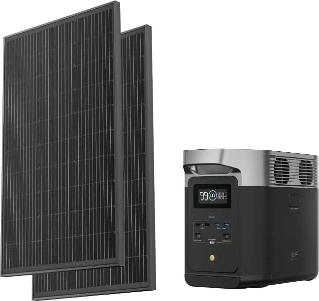 EcoFlow DELTA 2 Power Station Solargenerator + 2x Solarpanel 100W, 1024Wh