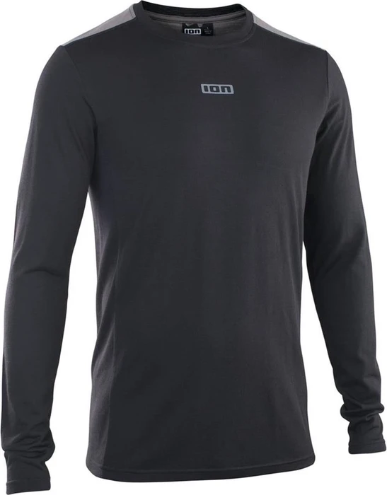 ION MTB Base Merino Trikot langarm schwarz (Herren)