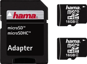 Hama 16GB Adapter Kit, Class 4, 2er-Pack