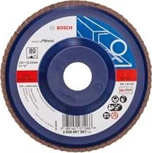 Bosch Professional X551 Expert for Metal Fächerschleifscheibe gerade K80, 125x22.23mm, 1 Stück