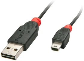 Lindy Easy Fit USB 2.0 Kabel, USB-A [Stecker] auf Mini-USB [Stecker], 2m (31177)
