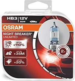 Osram Night Breaker Unlimited HB3 60W, 2er-Pack Box