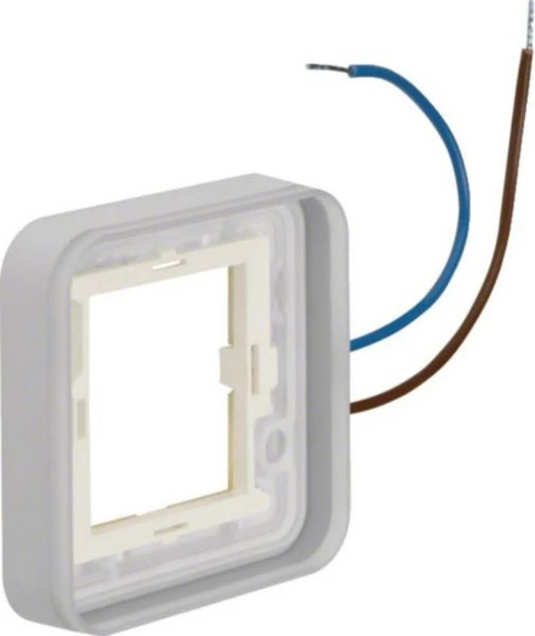 Berker W.1 Rahmen 1fach weiß beleuchtbar 230V für Gehäuse AP, lichtgrau