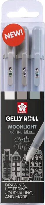 Sakura Gelly Roll Moonlight 06 F Urban Gelroller (Mine) sortiert, 3er-Set, Etui