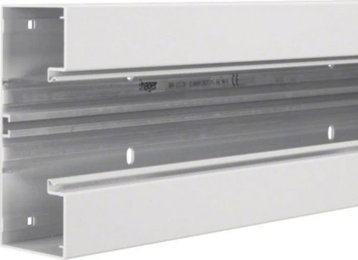 Hager Brüstungskanal-Unterteil zu BRA, Alu, 68x170mm, f. Oberteil 80mm, Verkehrsweiß