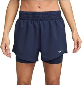 Nike One Dri-FIT 2in1 Hose kurz midnight navy/white (Damen)