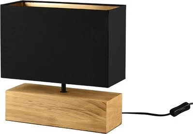 Trio Woody Tischleuchte E27 holz/schwarz