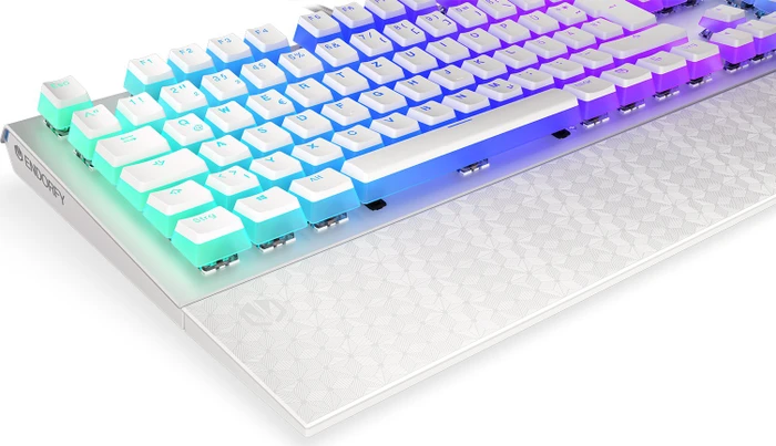 Endorfy Omnis Pudding, Onyx White, PBT, LEDs RGB, Kailh BROWN, USB, DE