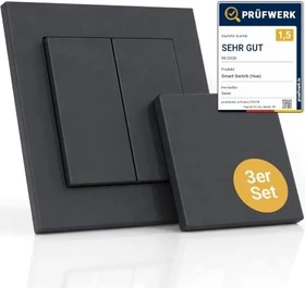 Senic Friends Of Hue Smart Switch, Tasten mit Wippe, 2-fach, anthrazit, 3er-Pack