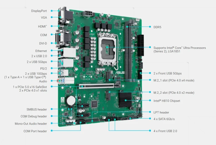 ASUS Pro H810M-C-CSM (Intel 1851)