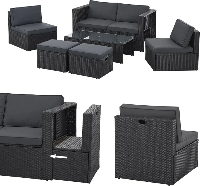 Juskys Salou Polyrattan Lounge-Set